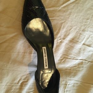 Black croc Manolo Blahnik pumps size 39 1/2